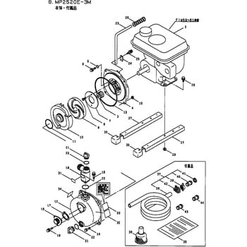 240028 MP2520E-3M332061 本体，付属品部品 ホースメネジナット 1個 BIGM(丸山製作所) 【通販モノタロウ】