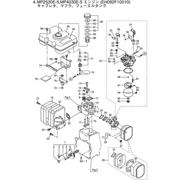 413923 MP2530E-S キャブレタ，マフラ，フューエルタンク部品 