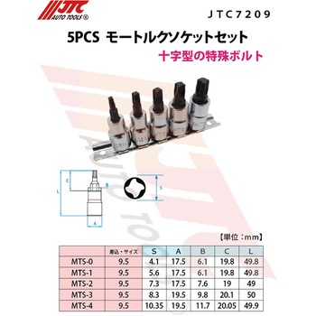 5PCS モートルクソケットセット JTC