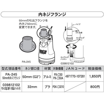 水中ポンプPX用 内ネジフランジ - 工進