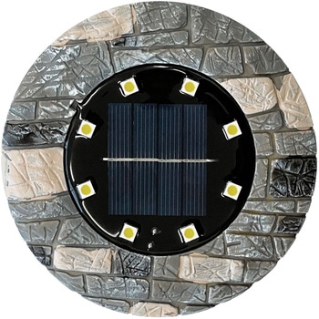 ソーラー充電式フットライト【レンガ調】2P トレードワン