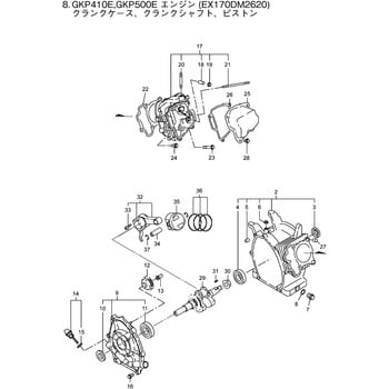 417112 GKP410E クランクケース，クランクシャフト，ピストン部品