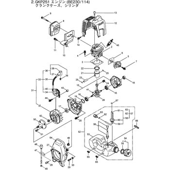 267193 GKP251 クランクケース，シリンダ部品 クランクシヤフト