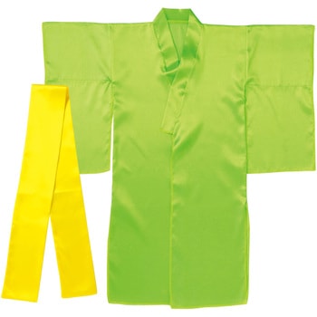 ソフトサテン 着物(おくみ付) 黄緑(帯黄) アーテック[学校教材・教育玩具]