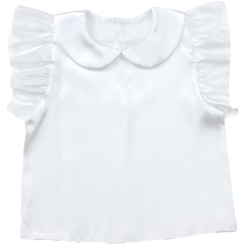 ソフトサテン 丸襟付フリフリシャツ 白 J アーテック[学校教材・教育玩具]