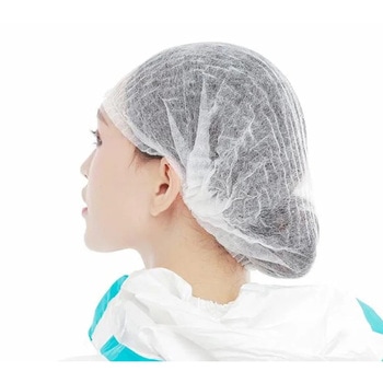 ギャザーキャップ クリーンキャップ 白 100枚セット 不織布 クリーンルーム 工場 使い捨て 帽子 メディアカバーマーケット