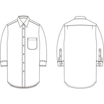 男女兼用レギュラーカラー七分袖シャツ /Mサイズ - セブンユニフォーム