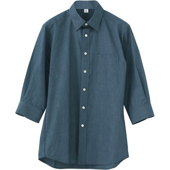 男女兼用レギュラーカラー七分袖シャツ /Mサイズ - セブンユニフォーム