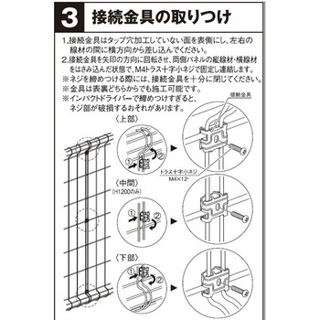 メッシュフェンスG型 コーナー金具セットA 四国化成