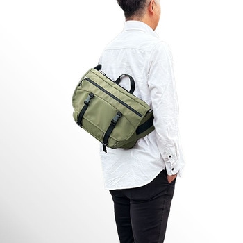 ナイロンメッセンジャーバッグ-カーキ GULLWIING