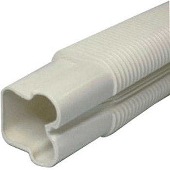 エアコン配管用 万能ジャバラ 背割り式 後付け対応 アイボリー オーム電機