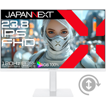 液晶ディスプレイ 23.8型/1920×1080/HDMI×1、DP×1、USB-C×1/ホワイト/スピーカー有/2年保証 JAPANNEXT