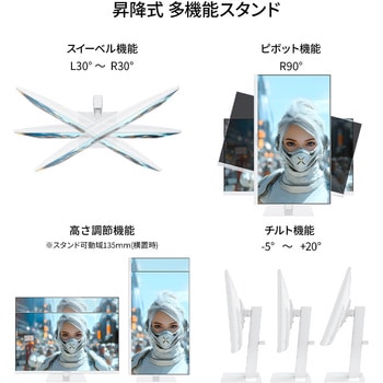 液晶ディスプレイ 23.8型/1920×1080/HDMI×1、DP×1、USB-C×1/ホワイト/スピーカー有/2年保証 JAPANNEXT