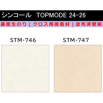 【オーダー】裏面生糊付き量産壁紙クロス TOPMODE2024-2026 STM746～STM747 石目調 シンコール