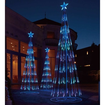 冬装飾 クリスマス イルミネーション LEDシャイニングタワーライトツリー ブルーグラデーション ストア・エキスプレス