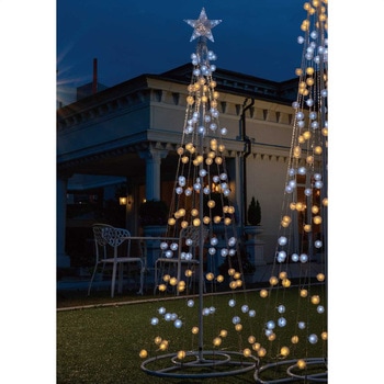 冬装飾 クリスマス イルミネーション LEDシャイニングタワーライトツリー ケセランパサラン ゴールド ストア・エキスプレス