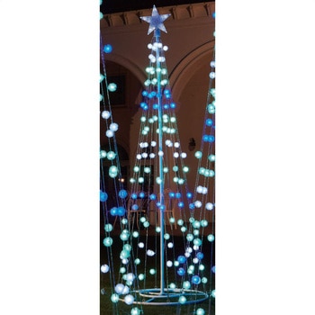 冬装飾 クリスマス イルミネーション LEDタワーライトツリー ケサランパサラン アイスブルー ストア・エキスプレス