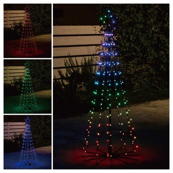 冬装飾 クリスマス イルミネーション LEDカラフルタワーツリー 高さ150cm ストア・エキスプレス