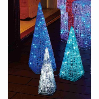 冬装飾 イルミネーション LED 3連クリスタルクリスマスツリー ストア・エキスプレス