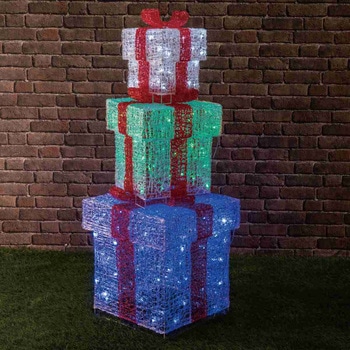 冬装飾 クリスマス LEDライト クリスタルスタッキングプレゼントボックス ストア・エキスプレス