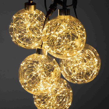 冬装飾 クリスマス イルミネーション 5連ビーズinボールハンガー LED70球 ストア・エキスプレス