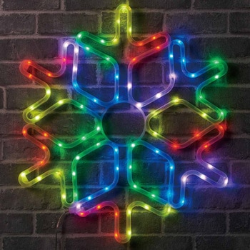 冬装飾 クリスマス イルミネーション LEDモチーフライト スノーフレーク 高さ58cm ストア・エキスプレス