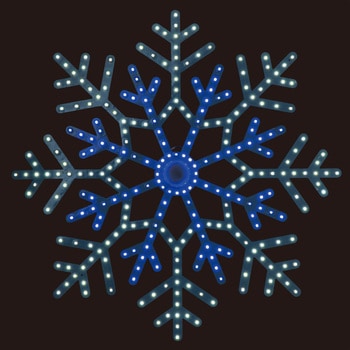 冬装飾 クリスマス イルミネーション LED(SMD)モチーフライト スノーフレーク 幅40cm ストア・エキスプレス