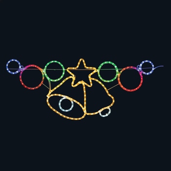 冬装飾 クリスマス イルミネーション LEDチューブライト リングベル 幅100cm ストア・エキスプレス