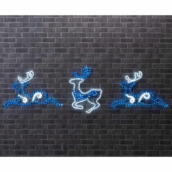 冬装飾 クリスマス イルミネーション LEDチューブライト 3連トナカイブルー ストア・エキスプレス