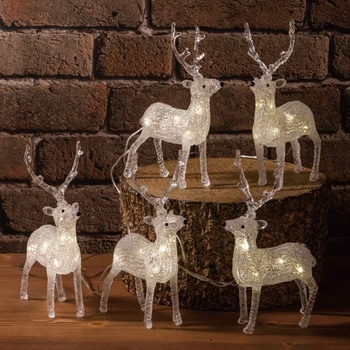 冬装飾 クリスマス イルミネーション 5連LEDクリスタルライト トナカイ ストア・エキスプレス