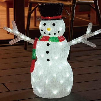 冬装飾 クリスマス イルミネーション LEDクリスタルモチーフ ハットスノーマン ストア・エキスプレス