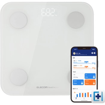 EFSBTW01WH 体重計 体組成計 Bluetooth/Wi-Fi対応 スマホ連動 13項目測定 体脂肪率 / BMIなど ヘルスメーター エレコム 66294719