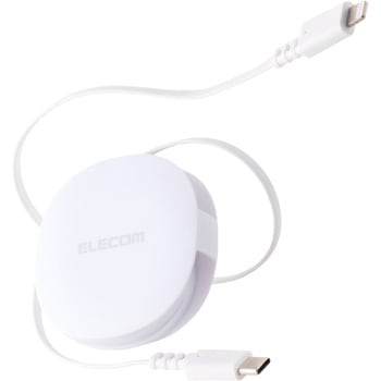 巻き取り式 充電ケーブル USB-C to Lightning 90cm PD60W データ転送対応 MFi認証 コンパクト収納 エレコム