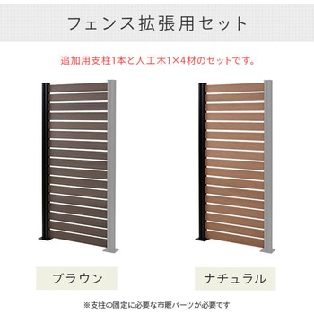 自分で作る 人工木製DIYフェンス拡張セット ボーダータイプ YAMAZEN(山善)