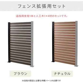 自分で作る 人工木製DIYフェンス拡張セット ボーダータイプ YAMAZEN(山善)