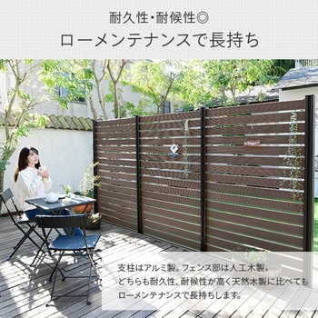 自分で作る 人工木製DIYフェンス拡張セット ボーダータイプ YAMAZEN(山善)
