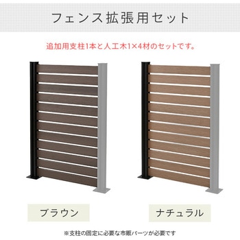 自分で作る 人工木製DIYフェンス拡張セット ボーダータイプ YAMAZEN(山善)