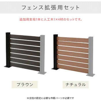 自分で作る 人工木製DIYフェンス拡張セット ボーダータイプ YAMAZEN(山善)