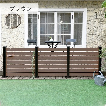自分で作る 人工木製DIYフェンス拡張セット ボーダータイプ YAMAZEN(山善)