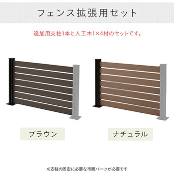 自分で作る 人工木製DIYフェンス拡張セット ボーダータイプ YAMAZEN(山善)