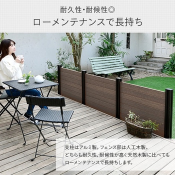 自分で作る 人工木製DIYフェンス拡張セット クローズタイプ YAMAZEN(山善)