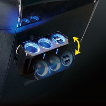 USBツインソケット 4．8A 12/24V 槌屋ヤック