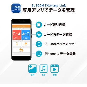 Lightningカードリーダー メモリーカードリーダー マイクロSD Type-C変換アダプタ付 iPhone エレコム