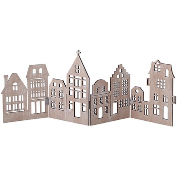 冬装飾 クリスマス 木製デコレーションスタンド ホワイト ストア・エキスプレス