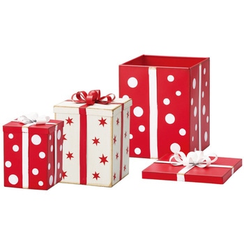 冬装飾 クリスマスデコレーション プレゼントボックスオブジェ3個セット ストア・エキスプレス