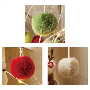 冬装飾 クリスマスデコレーション ポンポンシリーズ オーナメント12個セット ストア・エキスプレス