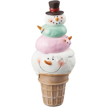 冬装飾 クリスマスデコレーション アイスクリームスノーマンオブジェ ストア・エキスプレス