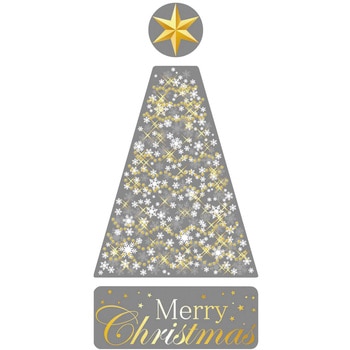 冬装飾 クリスマスデコレーション ウインドウシール スノーツリー ストア・エキスプレス