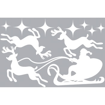 冬装飾 クリスマスデコレーション ウインドウシール トナカイ&ソリBIG ストア・エキスプレス