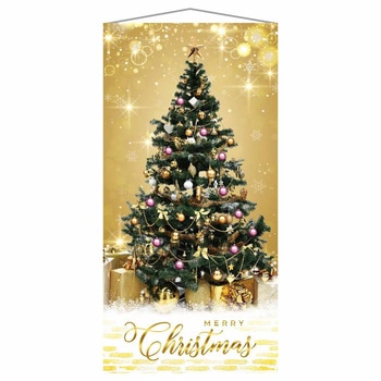 冬装飾 クリスマスデコレーション タペストリー ゴールドクリスマスツリー ストア・エキスプレス